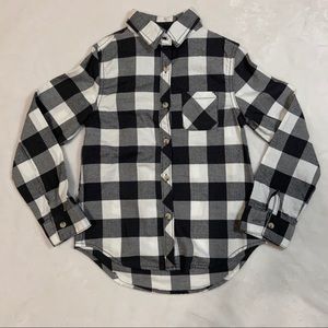 Cat & Jack M Black & White Checker Print Flannel